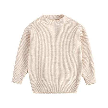 

Loliuicca Toddler Baby Boy Girl Kid Long Sleeve Solid Color Knitted Sweater Pullover Tops Fall Winter Warm Outfits