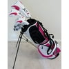 Ladies Complete Golf Club Set Womens Driver, Fairway Wood, Hybrid, Irons, Putter, Stand Bag Right Handed White and Pink Colors