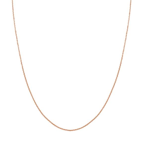 14k Rose Gold 1.15mm Open Sparkle-Cut Cable Chain Necklace Lobster Lock Closure 24 Inch Chain Necklace for Women and Men