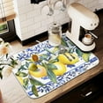 thumbnail image 4 of Lemon Olive Tree Italian Tile Dish Drying Mats for Kitchen Counter, 18x24 inch Drying Dishes Absorbent Microfiber Dish Drainer Mat Rack Pad Fast Dry, 4 of 8