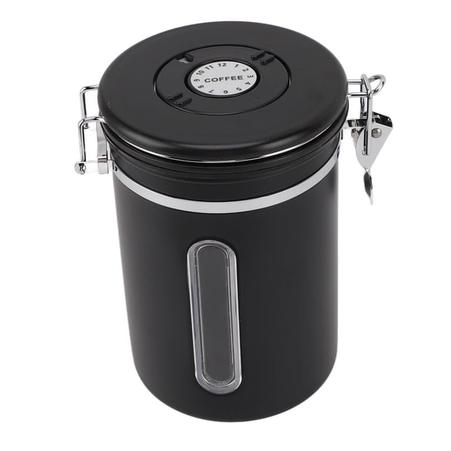 Boîte à Café CHICIRIS, Récipients à Café de 1800 Ml, Boîte à Café Scellée, Conception de Fenêtre, Évent Unidirectionnel, Acier Inoxydable, pour le Stockage des Grains de Café