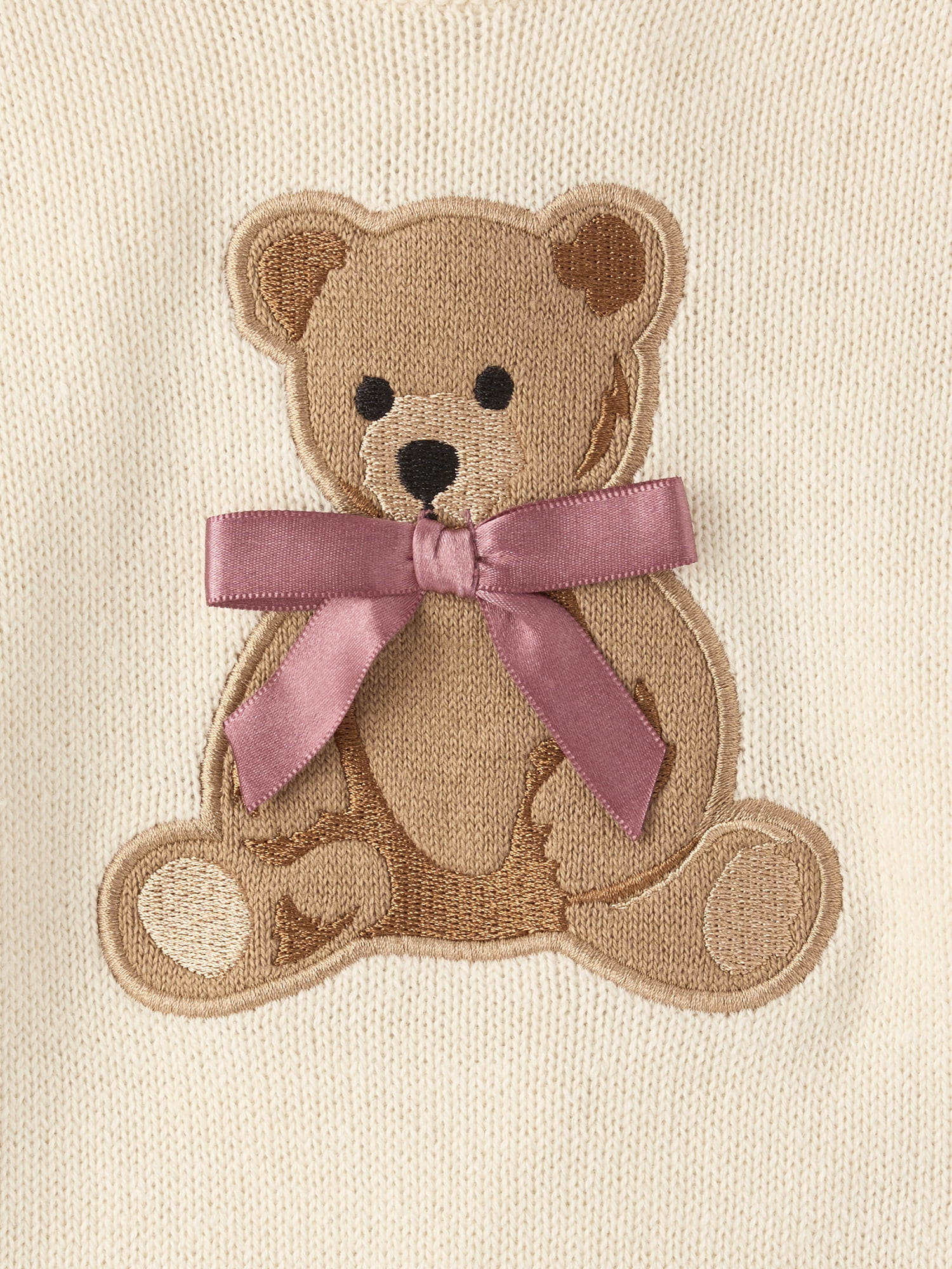 The Children's Place Toddler Girls Long Sleeve Embroidered Bear Sweater, Sizes 12M-5T