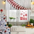 thumbnail image 5 of Baseball Curtain Valances for Windows, Kitchen Valance Window Treatments Panel 2 Pack, Red White Texture Sports Ball Minimalist Rod Pocket Short Curtains for Bathroom Bedroom 42 x 12 Inch, 5 of 8