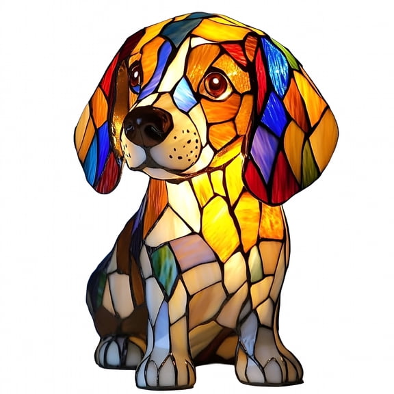 HIBIBUD Lamp and Pug Lamp,Dachshund Lamp,Dog Series Art Night Light,Stained Resin French Bulldog Tabletop Night Light,Cute Pet Dogs Themed LED Table Lamps Miniature Dog-Shaped LED Desk Lamp