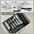 thumbnail image 4 of Sorbus Expandable Silverware Organizer – Adjustable Kitchen Drawer Tray for Utensils, Flatware, and Cutlery Storage, Black, 4 of 10