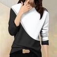 thumbnail image 2 of GigrtiJin Women's Basic Colorblock Tops Round Neck Long Sleeves Casual Loose Blouse Comfy Pullover Fall Shirts, 2 of 5