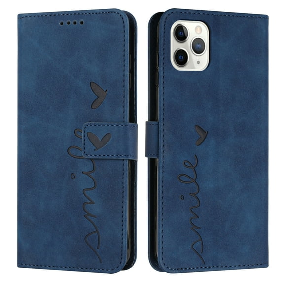 Dteck Wallet Case for iPhone 12 Pro Max 6.7 Inch, PU Leather with Card Slots & Cash Pockge Kick Stand Embossed Pattern Scratchproof Fingerprint-poof Splash-proof Case For iPhone 12 Pro Max, Blue