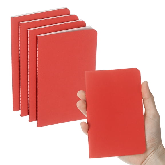 6 Pack A6 Notebook, A6 Journal Mini Notebook Pocket Kraft Memo Notepads Lined Sketchbook Small 3.5x5.5 Inch 30 Sheets for Men Women Office Supplies Purse Travelers, Red