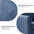 thumbnail image 6 of Tina's Home Modern Velvet Accent Chair Set of 2 with Gold Metal Legs, Tufted Club Chairs for Living Room, Bedroom & Office, Slate-Blue, 6 of 7