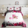thumbnail image 2 of Erosebridal Letter Initial Bedding Sets Full with Comforter,Monogrammed Personalized Duvet Insert,Flower Decor,Reversible,3pcs, 2 of 8