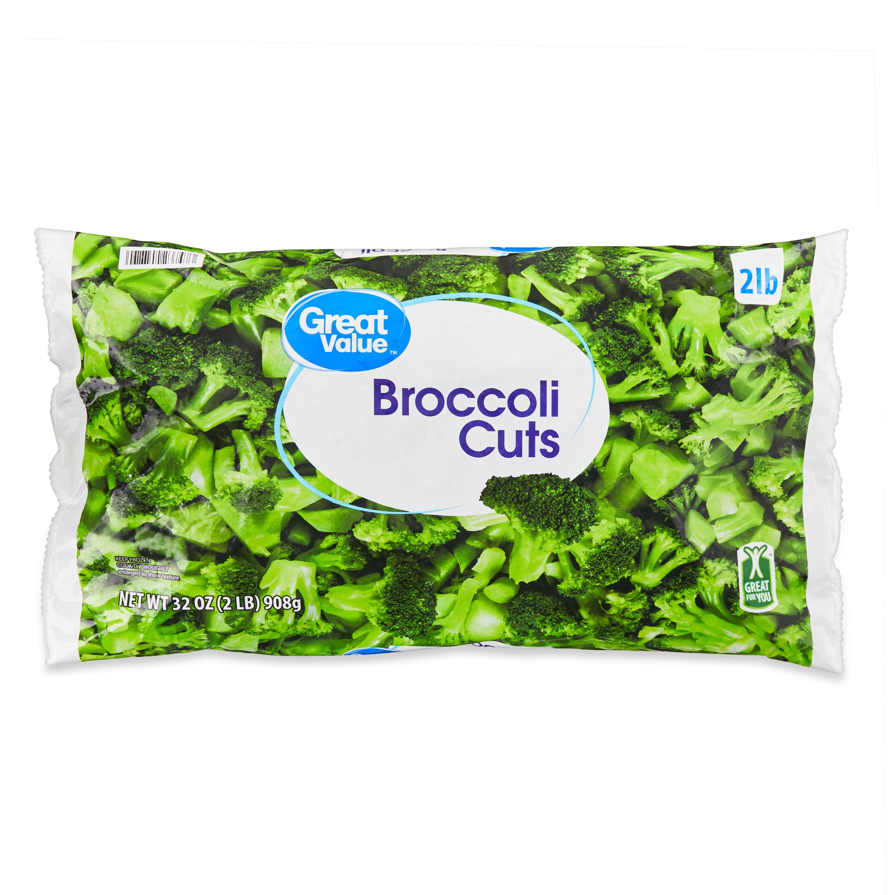 Great Value Frozen Broccoli Cuts, 32 oz Steamable Bag