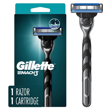 Gillette Mach3 Shaving Razor for Men, 1 Razor Handle, 1 Blade Refill