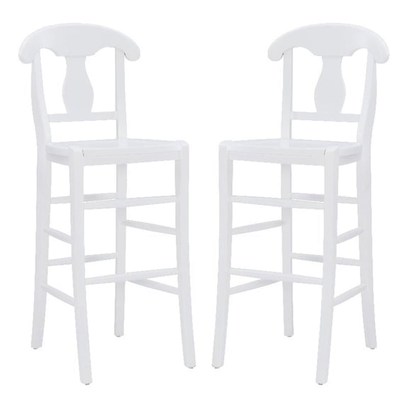 Linon Vance Commercial Grade Set of Two Counter Stools in Solid White Beechwood