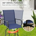 thumbnail image 3 of GloryStar Outdoor Swivel Bar Chair Set of 2, High Patio Bar Stools with Armrests and High Back, All-Weather Rotating Counter Height Chairs for Backyard, Lawn and Garden, 3 of 8