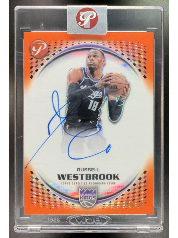 Collectible 2026 Topps Pristine Basketball Sacramento Kings Russell Westbrook PA-RWB Orange Auto Sacramento Kings NBA Autographed Basketball Trading Card