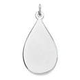 thumbnail image 4 of 925 Sterling Silver Engraveable Teardrop Polished Front, Satin Back Disc Charm Pendant, 4 of 5