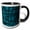 Black/White, variant on 3drose, Retro Modern Mid Century Black Rectangle Design on Deep Teal, 15oz Mug