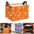 thumbnail image 1 of Home Textile Storage, Storage Case - Dienrx Halloween Storage Basket Pumpkin & Pattern Canvas Storage with Handles Rectangle Storage Organizer Cubes for Living Bedroom Home, 1 of 9