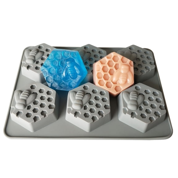Nkmbld Cakesicle Molds Silicone Honeybee Festival Mould Six Hole Diy Soap Molds Chocolate Cake Molds