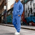thumbnail image 6 of Domzest 2026 New Mens Sweatsuits 2 Piece Set Tracksuits Joggers Hoodies Zip Up Comfort Winter Sports Long Sleeve Outfits Crew Neck Suit Set With pocket Blue 2XL-Large, 6 of 7
