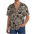 thumbnail image 1 of Fotbe Leopard And Zebra1 Camisa Estampada de Manga Corta para Hombre, Casual de Verano, Estilo Playero, Sin Arrugas-Large, 1 of 5