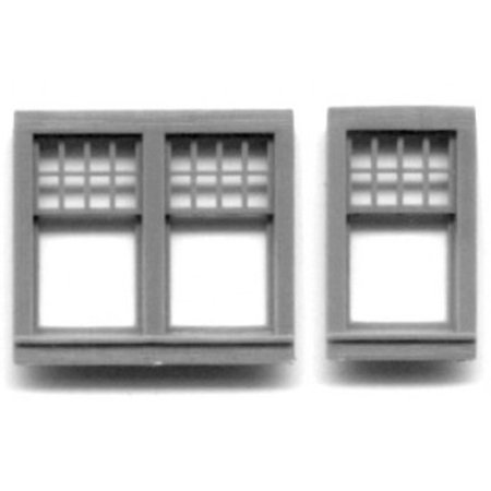 HO 32"x53" Single & 58''x53'' Dbl 9 & 18 Pane RGS Style Depot Window (2 Sets) (D)