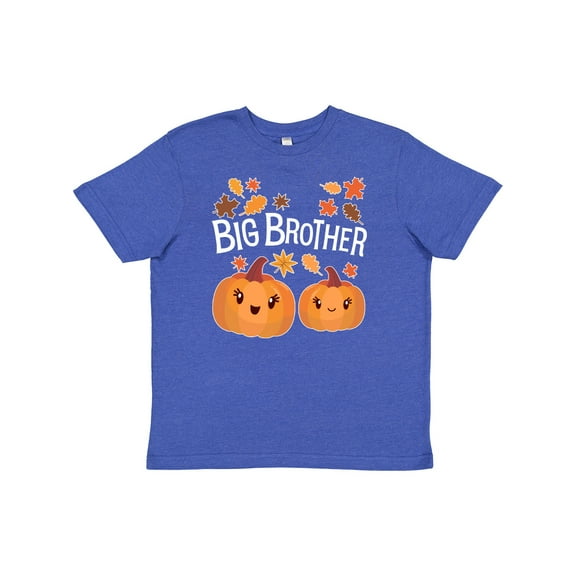 Inktastic Big Brother Pumpkins with Fall Leaves Youth T-Shirt