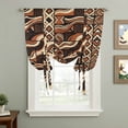 thumbnail image 2 of Retro Tribal Tie Up Curtains 45 Inches Long, Kitchen Window Curtains Over Sink, Middle Century Bohemia Minimalist Art Red Brown Small Window Curtains Balloon Curtains Valances for Bedroom 34"x45", 2 of 8