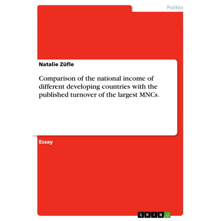 Comparison of the national income of different developing countries with the published turnover of the largest MNCs. - eBook