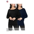 thumbnail image 5 of Women's Solid Stretch Dolman Tops (Pack of 2) Lightweight and Relaxed Fit, 5 of 5