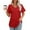 Red, variant on Tdoqot Womens T Shirts 2025 New Trendy- Short Sleeve Loose Fit Casual V-Neck Summer Tops Tees Black Size S-2XL