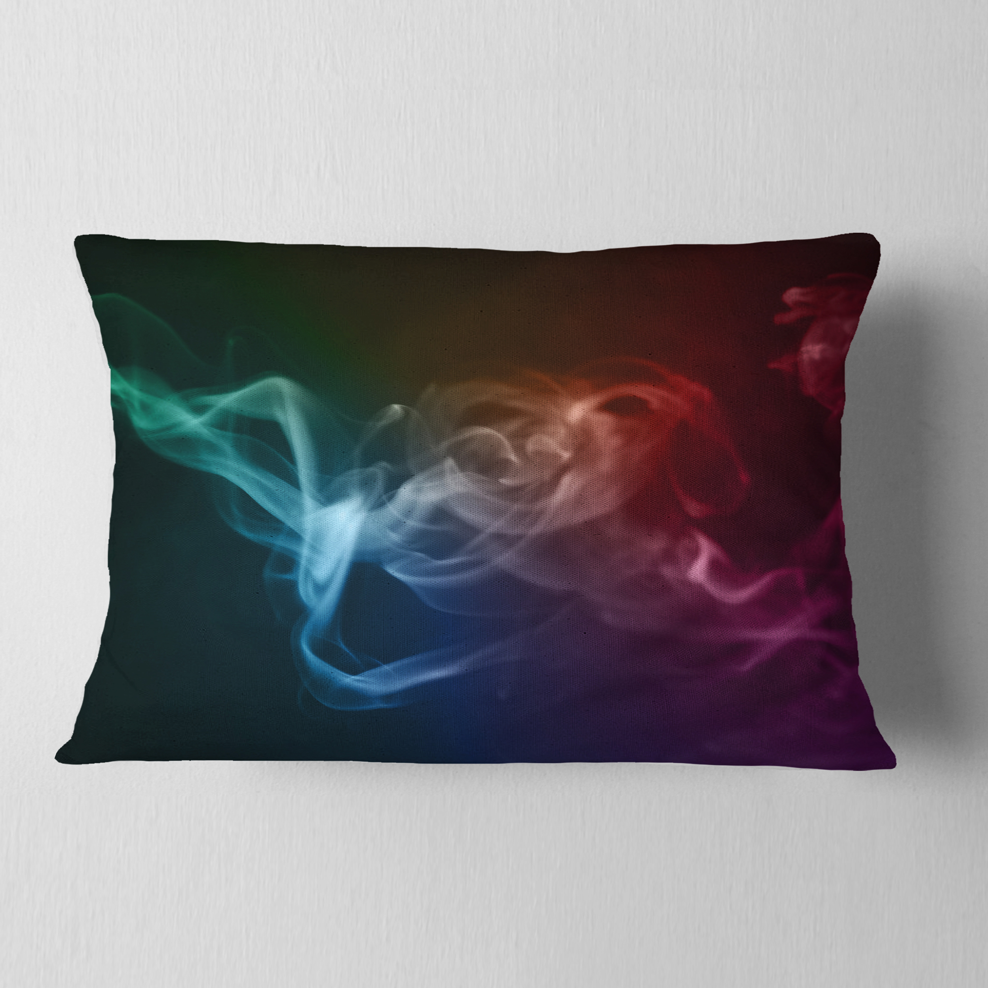 Designart Abstract Fractal Smoke Waves - Abstract Throw Pillow - 12x20
