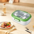 thumbnail image 2 of yulier Stainless Steel Bento Box 2 Compartments Lunch Box Food Storage Snack Containers Snack Box Fruit Box for Work Travel Picnic, Green, 2 of 6