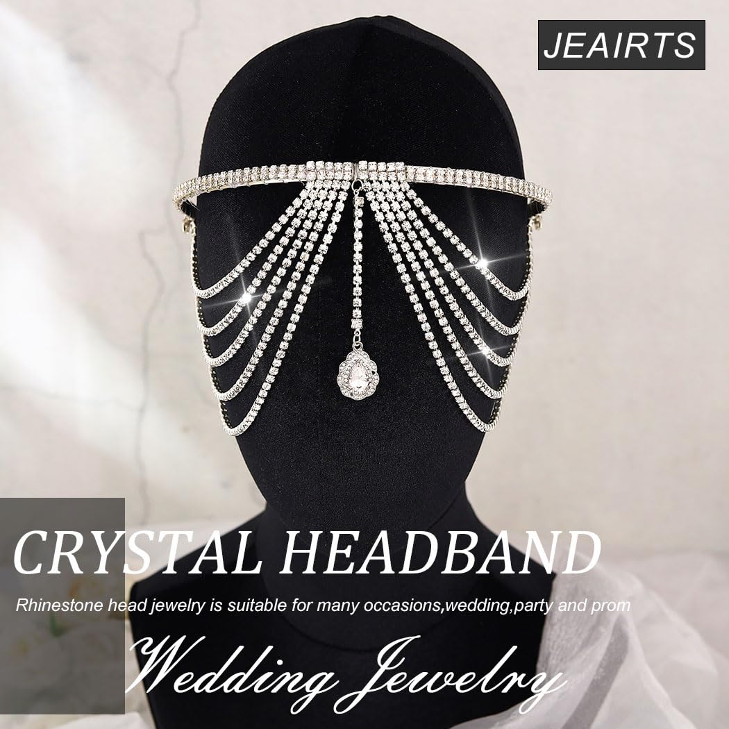 Layered Rhinestone Headband Tassel Crystal Forehead Hair  display picture 1