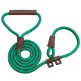 thumbnail image 1 of Handmade Strong Heavy Duty Rope No Pull Training Lead Leashes with Durable Leather Handles,Reflective Dog Training Lead for Large Medium and Small Dogs, 1 of 8