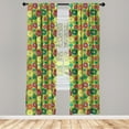 thumbnail image 3 of Ambesonne Colorful Curtains, Whimsical Floral Art, Pair of 28"x84", Multicolor, 3 of 5