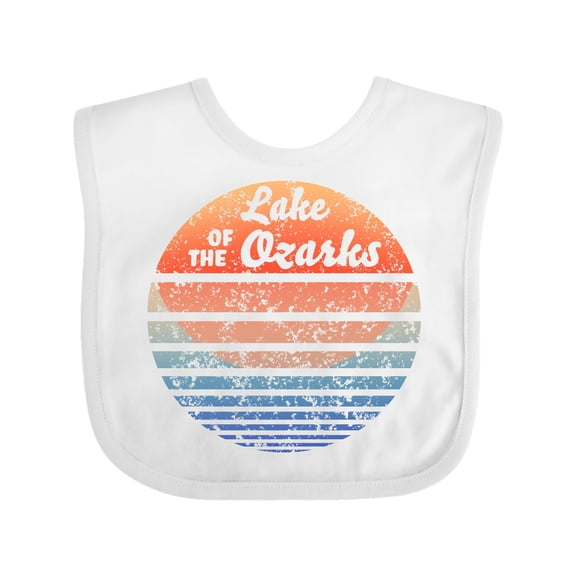 Inktastic Lake of the Ozarks Distressed Retro Sunset Boys or Girls Baby Bib