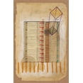 thumbnail image 2 of Galapon, Nikki 23x32 Gold Ornate Wood Framed with Double Matting Museum Art Print Titled - Grid and Parallelogram, 2 of 4