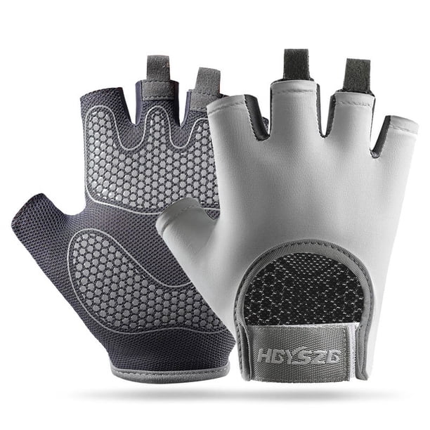 Guantes deportivos de medio dedo para fitness, para mujer, con almohadilla de palma engrosada, de silicona, con absorción de impactos, equipo de protección para la palma, guantes transpirables para