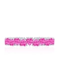 thumbnail image 5 of Rosec Jewels Heart Shape Lab Grown Pink Sapphire Eternity Ring for Women - AAAA Quality, 18K White Gold, US 8.50, 5 of 9