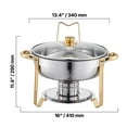 thumbnail image 6 of KFFKFF 4 Pack Chafing Dish Buffet Set, 5 Qt Stainless Steel Chafing Dishes with 4 Full-Size Pans, Glass Lid, Water Tray, Foldable Stand and Fuel Holder, 6 of 7