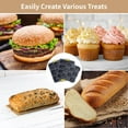 thumbnail image 2 of Set of 6 Hamburger Bun Pans for Baking - 4/8/9-Cup Silicone Burger Bun Pans with Brush, Spatula, and Grab Glove | Nonstick Perforated Baking Pans, Rectangular Loaf Molds, Dishwasher Microwave Safe, 2 of 6