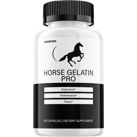 Horse Gelatin Pro Capsules – HorseGelatin Pro Advanced Formula Natural Supplement Pills for Active Lifestyle, 1 Pack, 60 Capsules