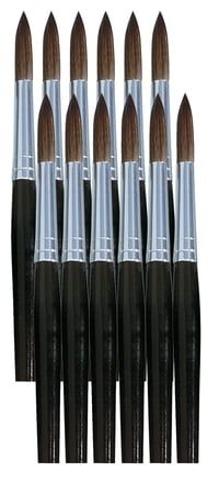 School Smart Long Handle Watercolor Brushes, Round, Size 10, Pack of 12