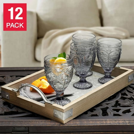

Fitz & Floyd Trestle Glassware Goblets 12-piece Set Gray