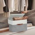 thumbnail image 5 of DECOMOMO Storage Box with Lid, Decorative Box, Large Storage Bins with Lid (Grey & White, 3 Pack with Flip Lid), 5 of 5