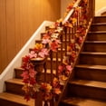 thumbnail image 5 of 6.56ft Artificial Maple Leaf and Pumpkin Garland, Autumn Thanksgiving Vine for Door, Mantel, Stair Rail, Table, Harvest Display and Seasonal Home Decor, C, 5 of 6