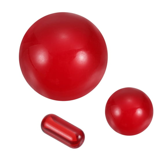 Uxcell 6 Sets Quartz Pearl Balls Set, 2 Shape Glass Crystal Loose Beads for Vase Filler, Resin Art, Jewelry Making, DIY Crafts, Home Decoration, Red