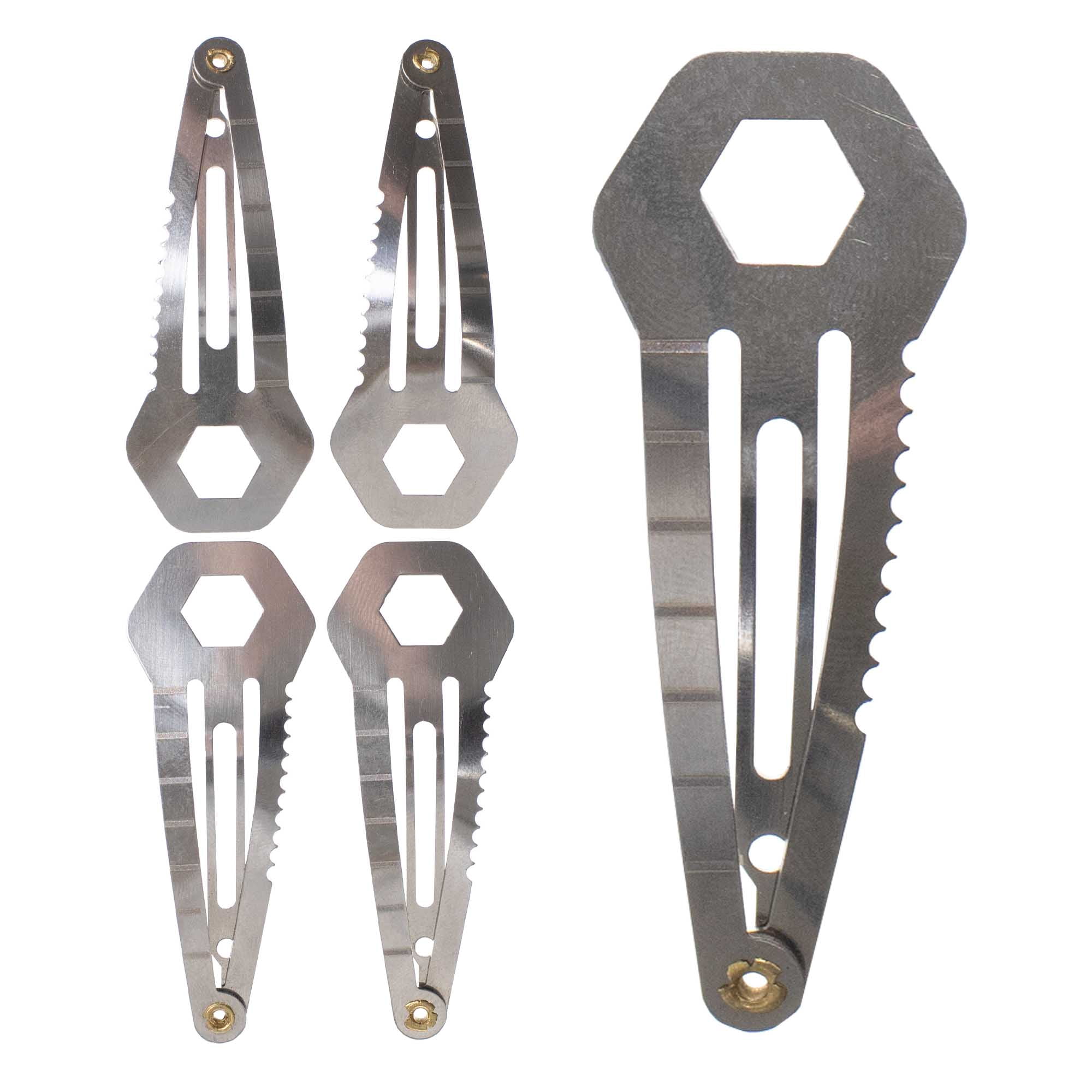 West Coast Paracord Utility Hair Clip - 2 Pack, 5 Pack, and 10 Pack - Black and Silver