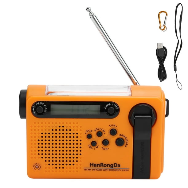 Radio portátil de banda completa con carga solar, radio FM/AM con linterna para uso de emergencia